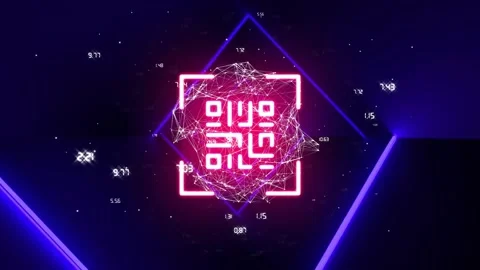 Animation of network of connections with icons over qr code Stock Footage 328010683