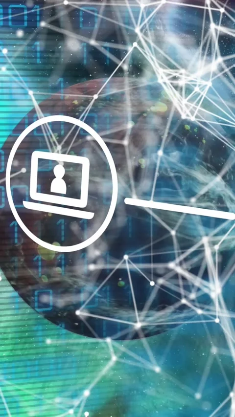 Animation of network of connections with icons over globe Stock Footage 341976763