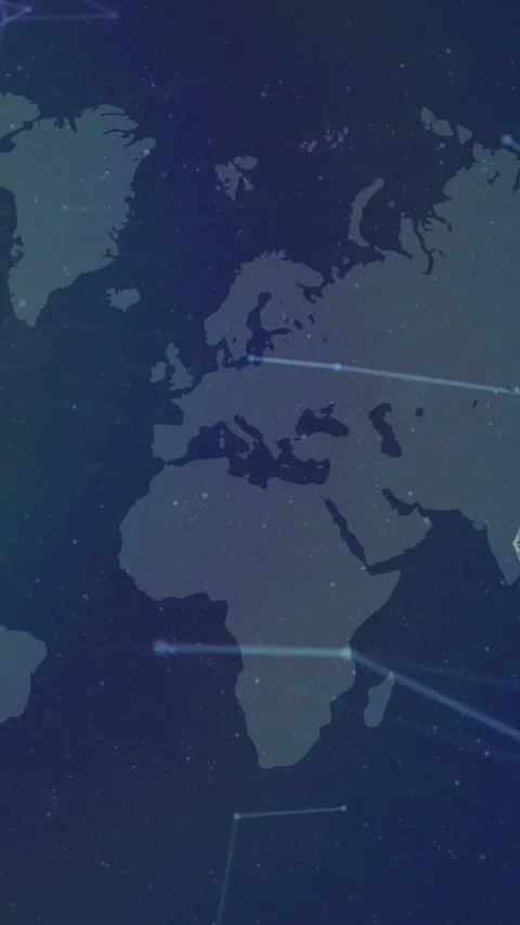Animation of network of connections with icons over world map Stock Footage 343027974
