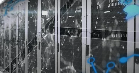 Animation of network of connections over computer servers Stock Footage 329849814