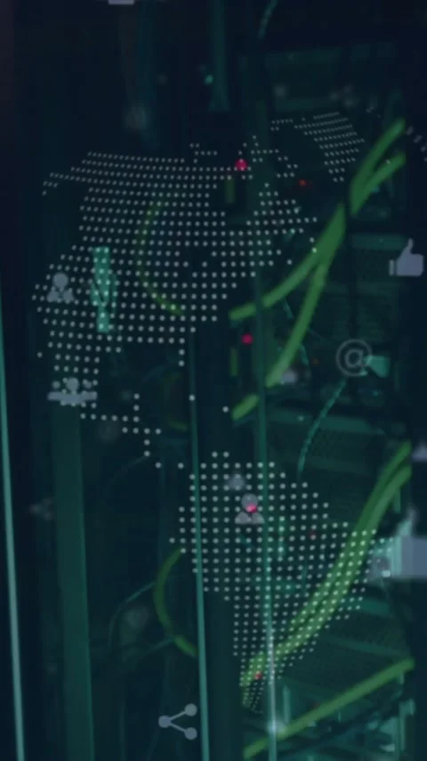 Animation of network of connections over computer servers Stock Footage 341920807