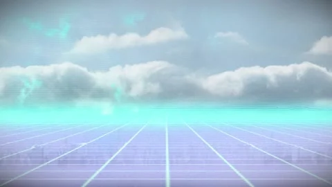 Animation of network of connections over construction using running Stock Footage 327274306