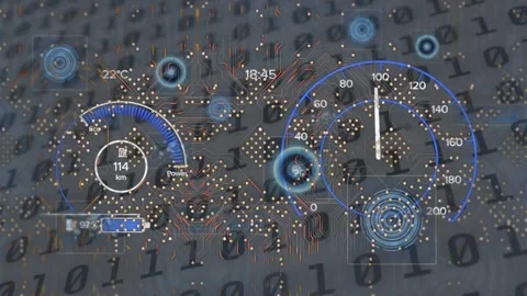Animation of network of connections over data processing Видео 328360139