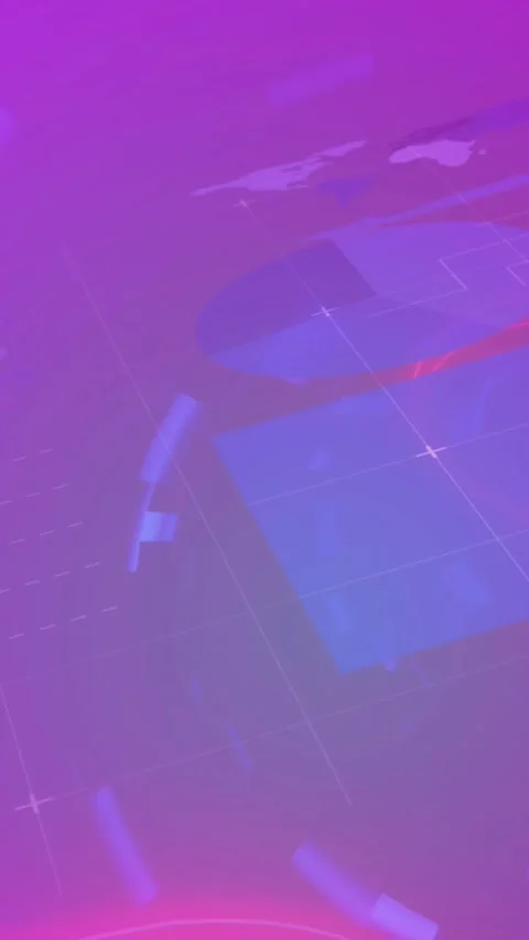 Animation of network of connections over data processing Stock Footage 344284064