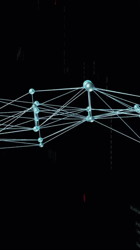Animation of network of connections over data processing on black background Stock Footage 344614581