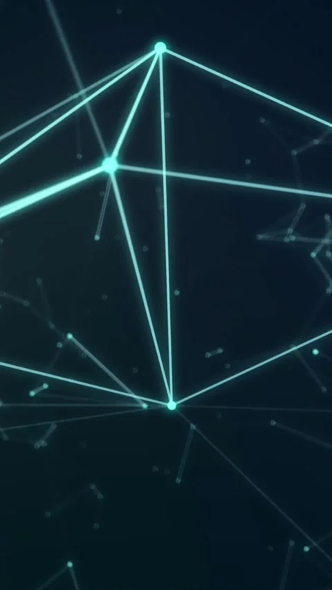 Animation of network of connections over data processing Stock Footage 344678677
