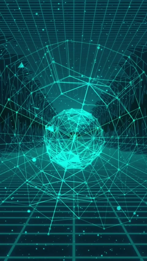 Animation of network of connections over digital mountains on black background Stock Footage 323911099
