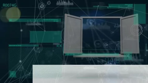 Animation of network of connections over door Stock Footage 329126781