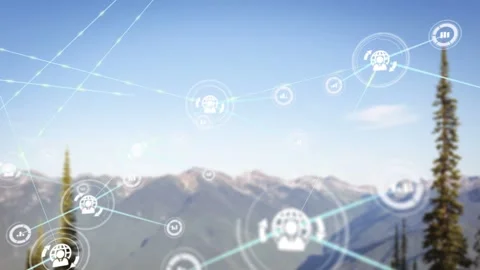 Animation of network of connections over drone with parcel over airport 스톡 동영상 326760940