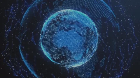 Animation of network of connections over globe Stock Footage 171617399