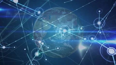 Animation of network of connections over... | Stock Video | Pond5