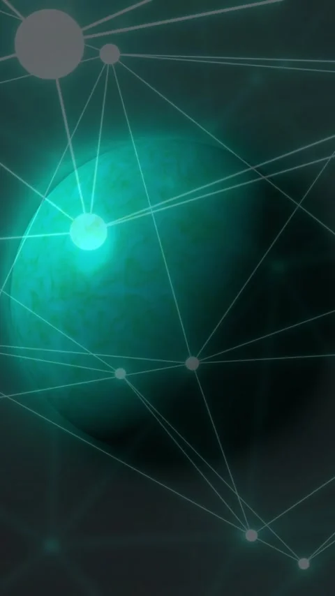 Animation of network of connections over globe Stock Footage 343714235