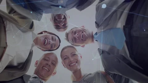 Animation of network of connections over group of business people Stock Footage 157679679