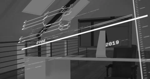 Animation of network of connections over hacker using computer Stock Footage 327529485