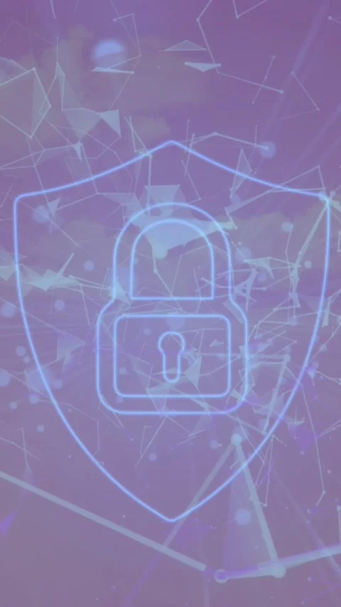 Animation of network of connections over online security background 스톡 동영상 344284065