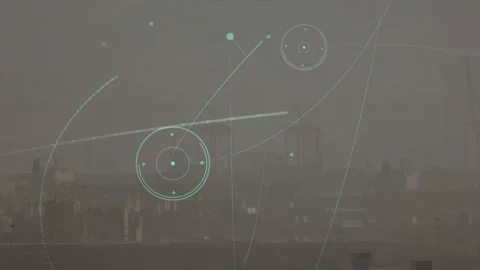 Animation of network of connections over pattern Stock Footage 330659368