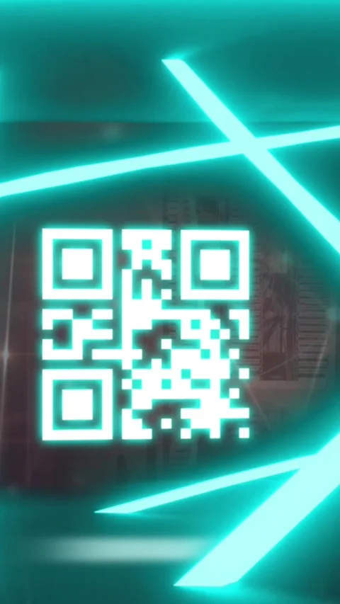 Animation of network of connections over qr code Stock Footage 342650635