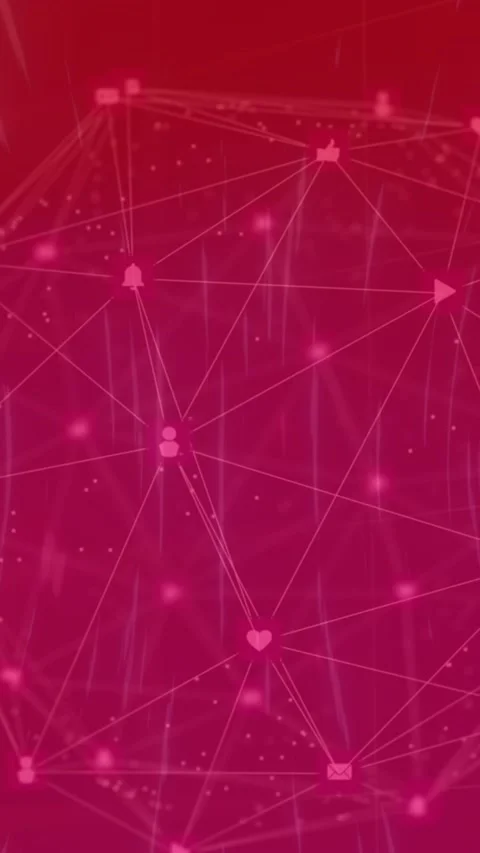 Animation of network of connections over red background Stock Footage 342953404