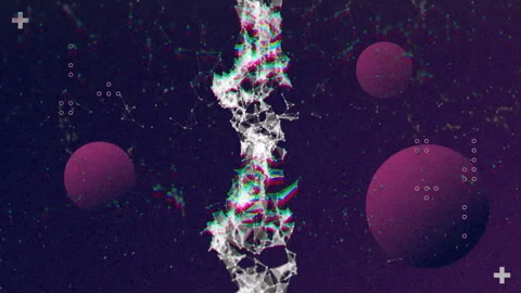 Animation of network of connections over spheres Stock Footage 265625692