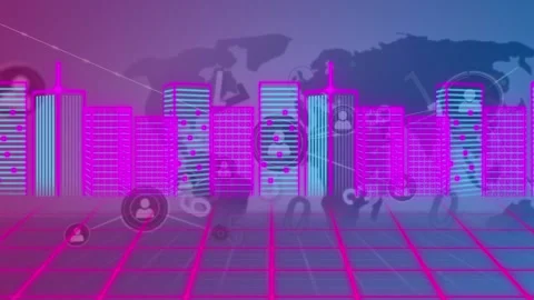 Animation of network of connections over... | Stock Video | Pond5