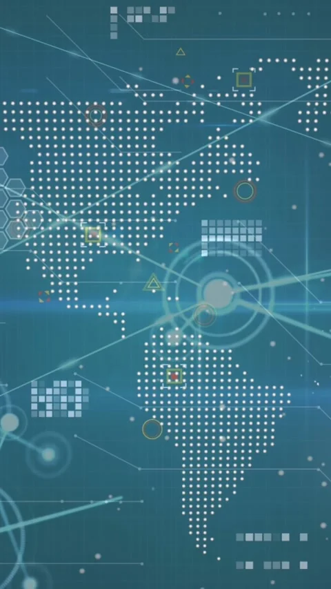 Animation of network of connections over world map and spinning globe against Stock Footage 344693362