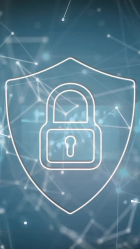 Animation of network of connections with padlock icon and data processing Stock Footage 344525958