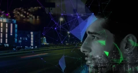 Animation of network of connections with padlock security icons over binary Stock Footage 327061656