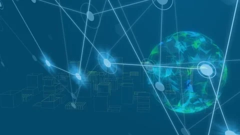 Animation of network of connections with... | Stock Video | Pond5