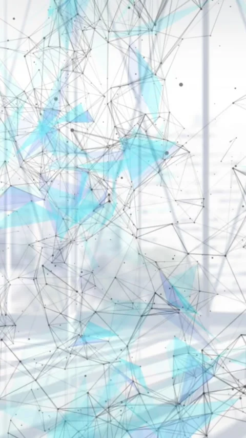 Animation of network of connections spinning over empty office in background Stock Footage 331649820