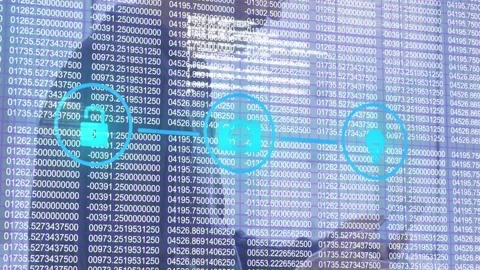 Animation of network of digital icon and data processing over caucasian man Stock Footage 328712192