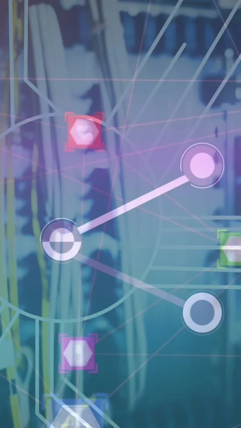 Animation of network of digital icons against close up of a computer server Stock Footage 344722903