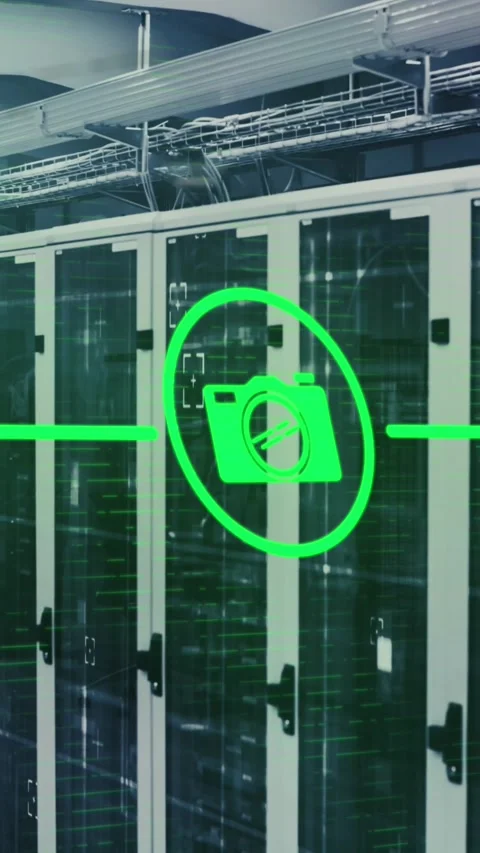 Animation of network of digital icons and data processing against computer Stock Footage 342953872
