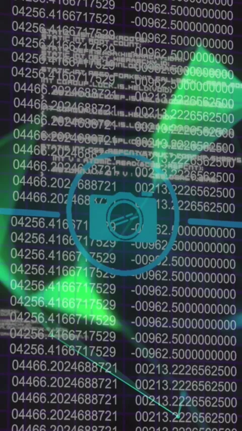 Animation of network of digital icons and plexus networks against binary coding Vídeos de archivo 344783093