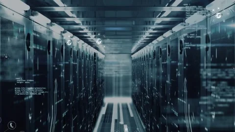 Animation of network of digital icons floating over data processing and mosaic Stock Footage 330337101