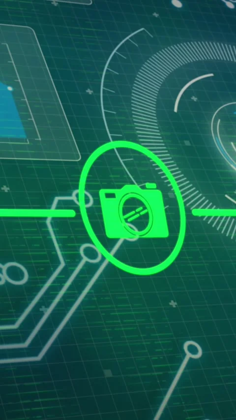 Animation of network of digital icons over data processing Stock Footage 344595932