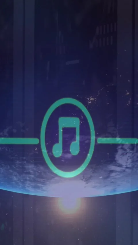 Animation of network of digital icons over globe and light spot against computer Stock Footage 344765971