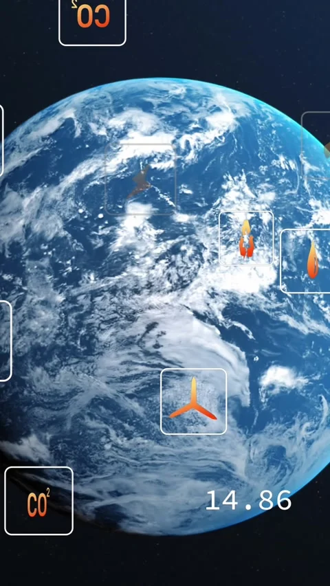 Animation of network of eco and environmentally friendly icons over globe Stock Footage 341918158