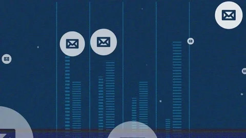Animation of network of email icons over... | Stock Video | Pond5