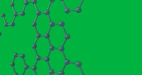Animation of network of green molecules over transparent background Stock Footage 317970434