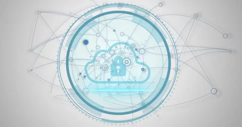 Animation of network with interconnected lines and circles creating complex Stock Footage 303870426
