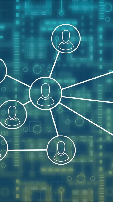Animation of network of people icons over data transferring through network Stock Footage 342802445