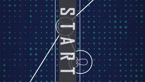Animation of network of profile icons and start text banner against dots pattern Stock Footage 313356020
