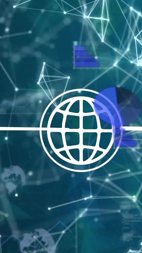 Animation of network symbols in digital data visualization background for school Stock Footage 319727867