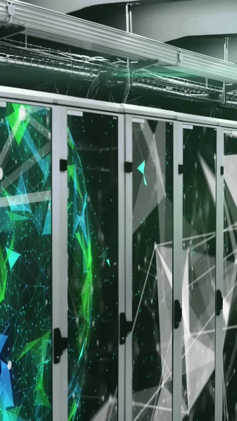 Animation of networks of connections over computer servers Stock Footage 332338413