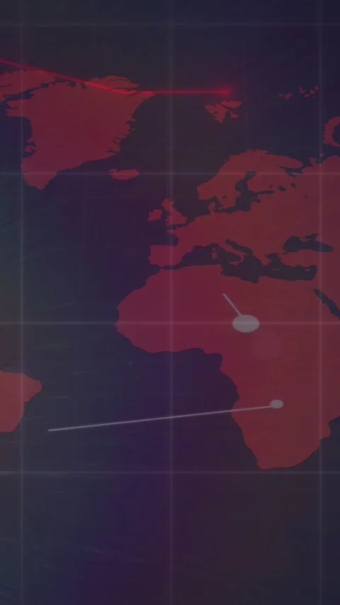 Animation of networks of connections over world map Stock Footage 344636873