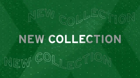 Animation of new collection text in grey letters in repetition on grey Stock Footage 347309182