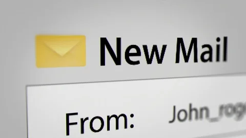 Animation of New Mail on Webmail Stock Footage 123342115