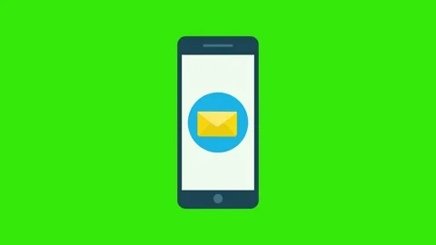 Animation of a new message on a smartphone with a green screen background Stock Footage 310220204