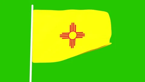 Animation of the New Mexico state flag on a green screen. Stock Footage 169401563