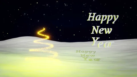 Animation of a New Year tree with text. Stock Footage 96346869